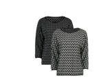 3/4 Arm Shirt schwarz-weiß